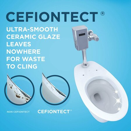 Toto TORNADO FLUSH Commercial Flushometer Floor-Mounted Universal Height Toilet Elongated Cotton White CT725CUFG#01